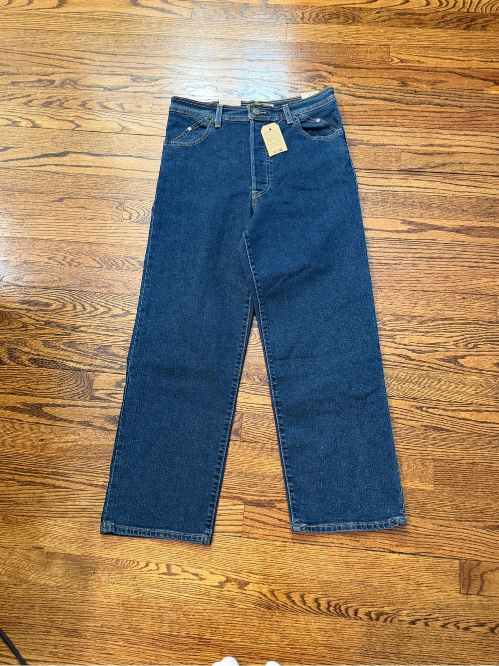 Levi's Women's Straight-Leg Jeans in Dark Blue Denim